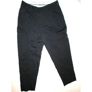 New Womens Black Navy Blue Designer Elie Tahari Linen Pants 28 X 25.5 Crop Capri